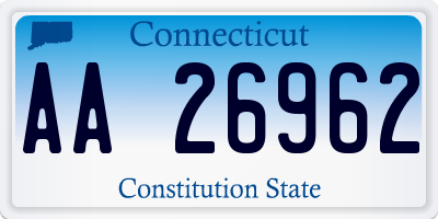 CT license plate AA26962