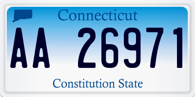 CT license plate AA26971