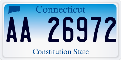 CT license plate AA26972