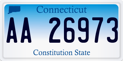 CT license plate AA26973