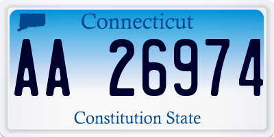 CT license plate AA26974