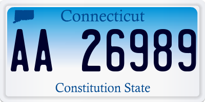 CT license plate AA26989