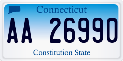 CT license plate AA26990