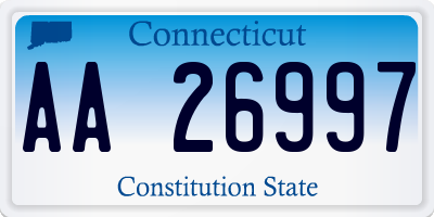 CT license plate AA26997