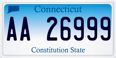 CT license plate AA26999