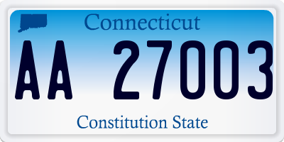 CT license plate AA27003