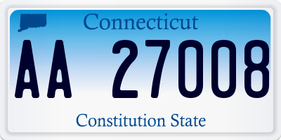 CT license plate AA27008