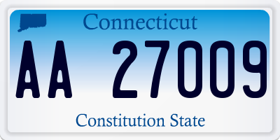 CT license plate AA27009