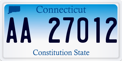 CT license plate AA27012