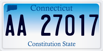 CT license plate AA27017