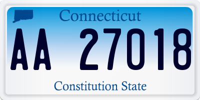 CT license plate AA27018