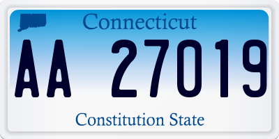 CT license plate AA27019