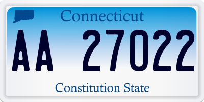 CT license plate AA27022