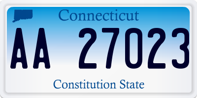 CT license plate AA27023