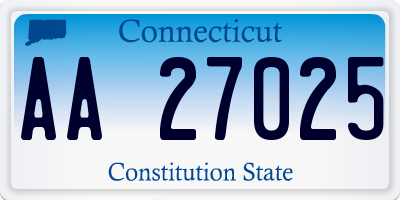 CT license plate AA27025