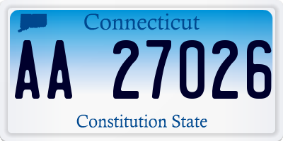 CT license plate AA27026
