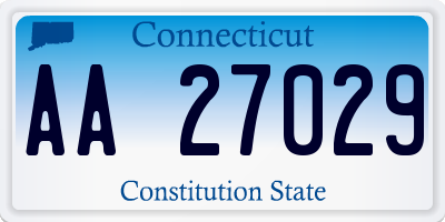 CT license plate AA27029