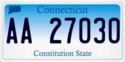 CT license plate AA27030