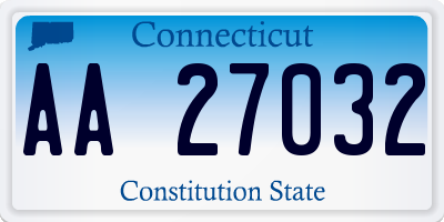 CT license plate AA27032