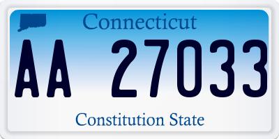 CT license plate AA27033
