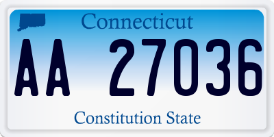 CT license plate AA27036