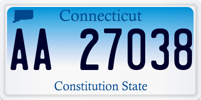 CT license plate AA27038