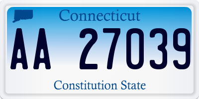 CT license plate AA27039