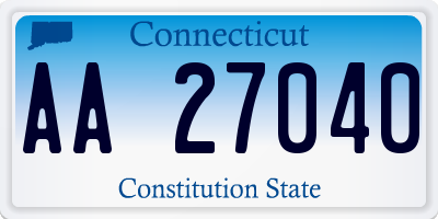 CT license plate AA27040