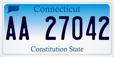 CT license plate AA27042