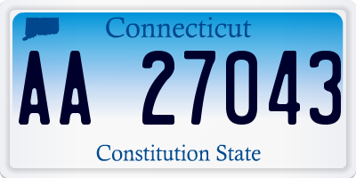 CT license plate AA27043