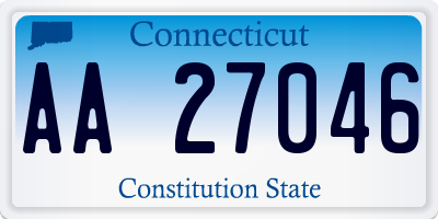 CT license plate AA27046