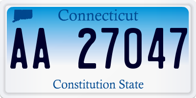 CT license plate AA27047