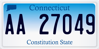 CT license plate AA27049
