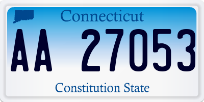 CT license plate AA27053