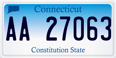 CT license plate AA27063