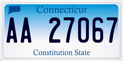 CT license plate AA27067