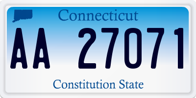 CT license plate AA27071