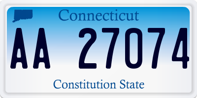 CT license plate AA27074