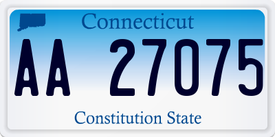 CT license plate AA27075