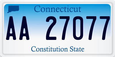 CT license plate AA27077