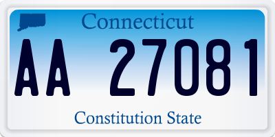 CT license plate AA27081