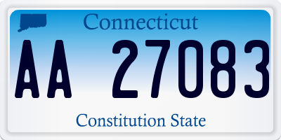 CT license plate AA27083