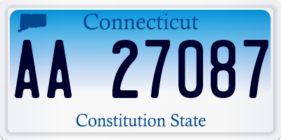 CT license plate AA27087