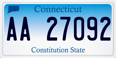 CT license plate AA27092