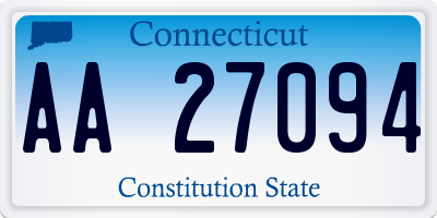 CT license plate AA27094