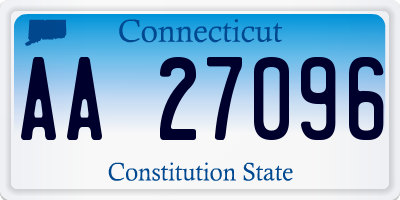 CT license plate AA27096