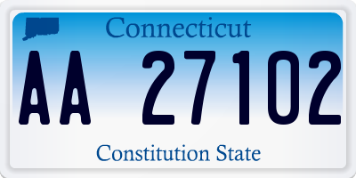 CT license plate AA27102