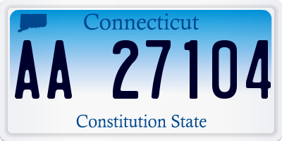 CT license plate AA27104