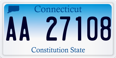 CT license plate AA27108