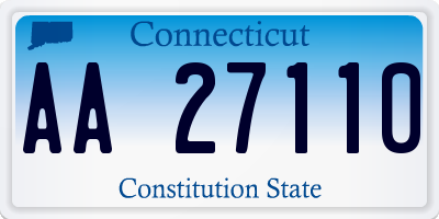 CT license plate AA27110